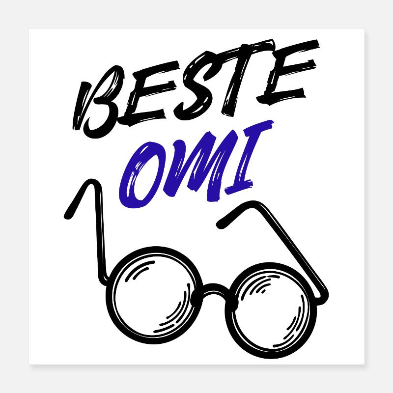 Oma Großmutter Beste Omi Brille Statement Poster 40x40 cm