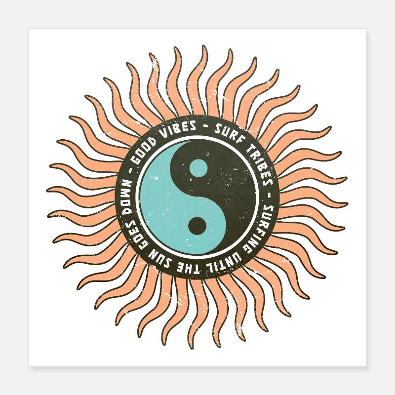 Surfing Design - Surf Tribes Poster 16" x 16" (40x40 cm)