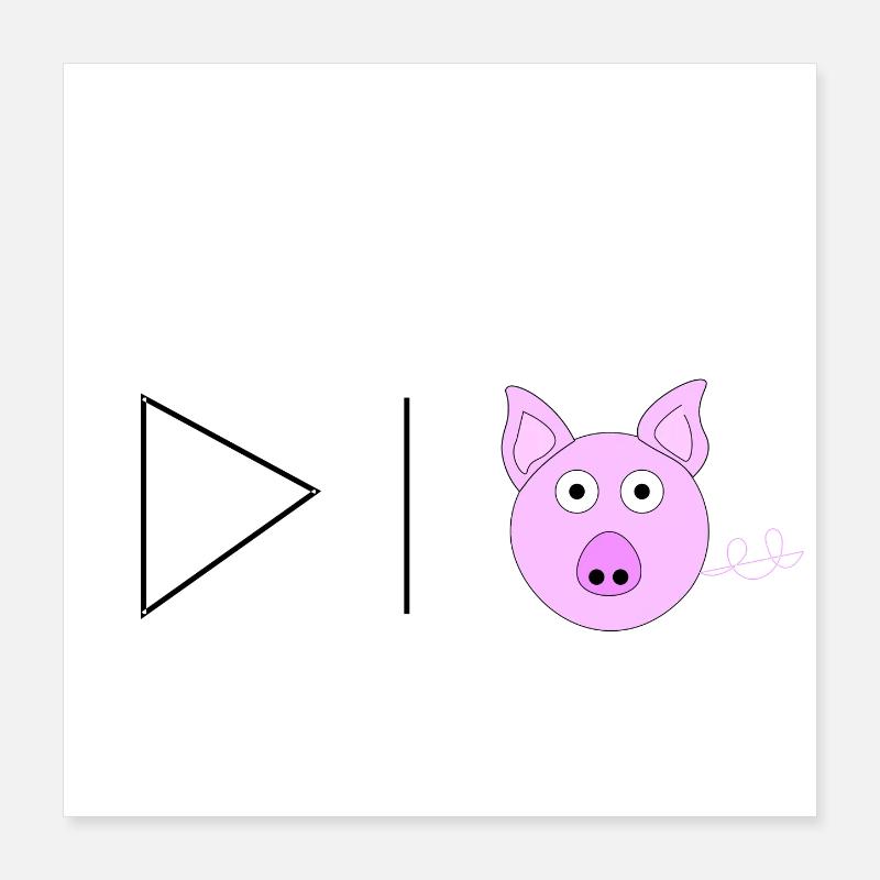 Triangle line wide open swine Poster 16" x 16" (40x40 cm)