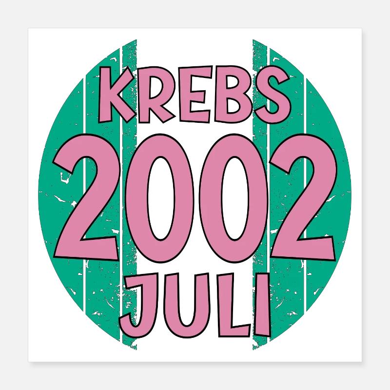 Sternzeichen Krebs Geschenke Geburtstag Juli 2002 Poster 40x40 cm