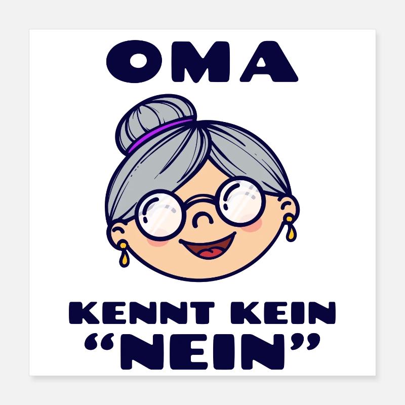 Brille Großmutter Oma Alte Frau Statement Omi Poster 40x40 cm