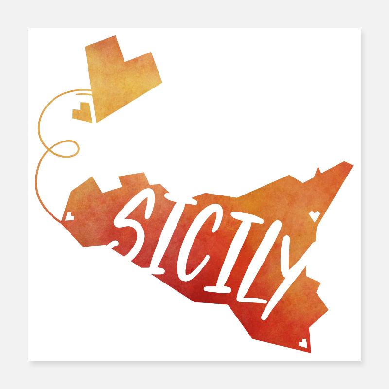 Sicily Poster 40x40 cm