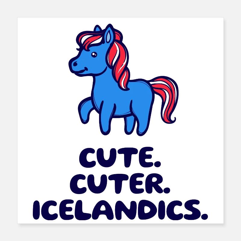 Pony Isländer Islandpferde Statement Islandponys Poster 40x40 cm