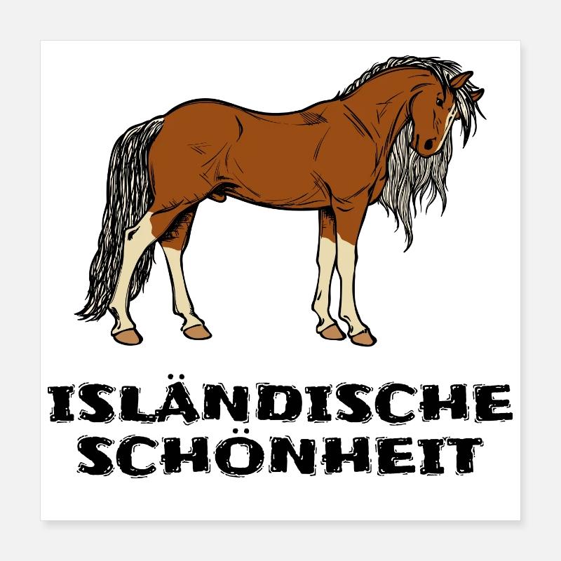 Isländer Pferde Statement Islandpferde Pferdenarr Poster 40x40 cm