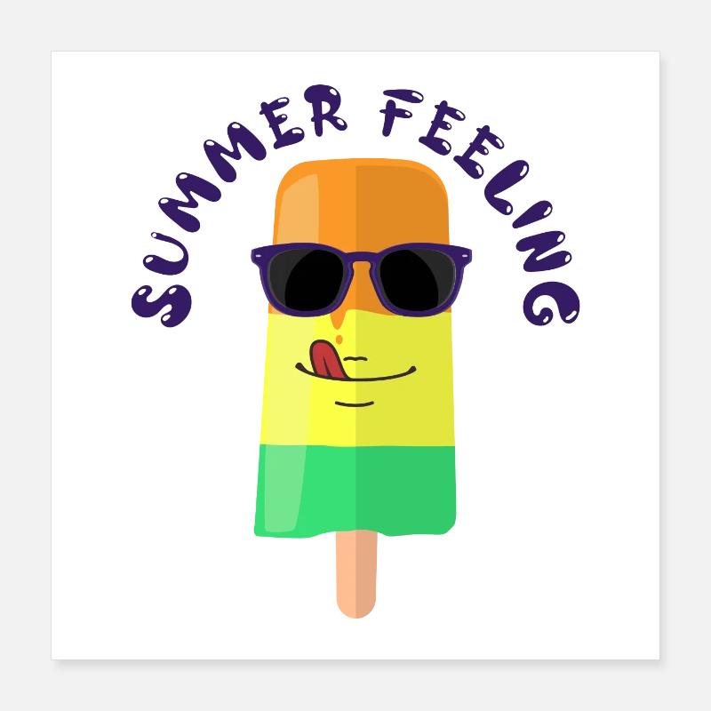 Crème glacée avec lunettes de soleil Summer Feeling Summer Poster 40 x 40 cm