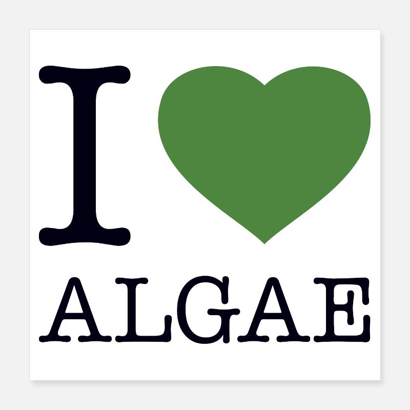 J’AIME LES ALGUES Algen Poster 40 x 40 cm