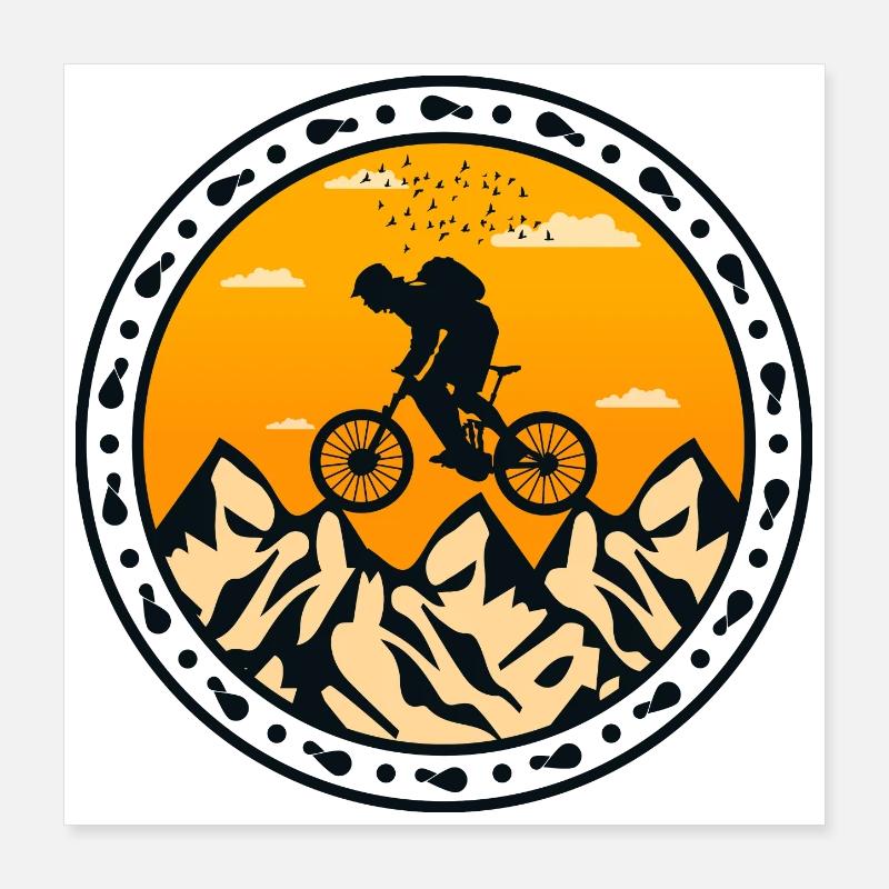 Aventure Montagnarde Vélo Poster 40 x 40 cm