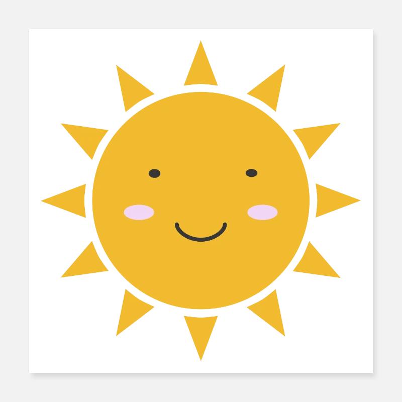 Sole Kawaii Poster 40x40 cm