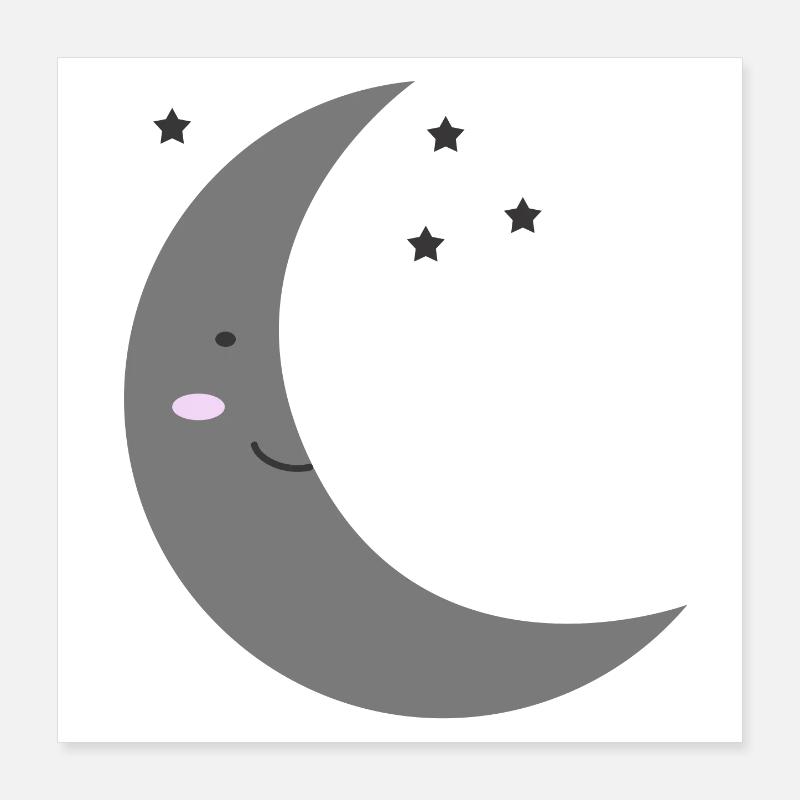 Moon Kawaii Poster 16" x 16" (40x40 cm)