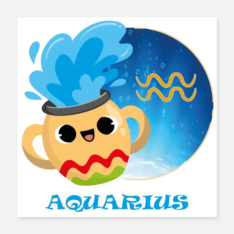Sternzeichen Wassermann Poster 40x40 cm