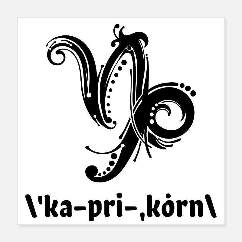 Astrologie Steinbock Sternbild Spruch Horoskop Poster 40x40 cm