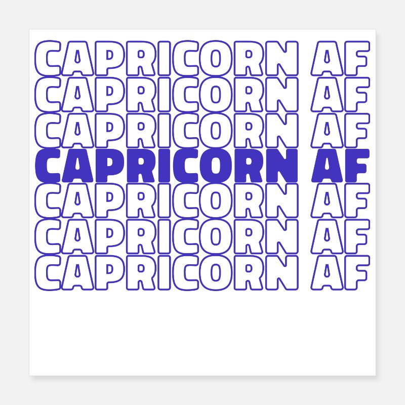 Déclaration du Capricorne Horoscope Constellation Zodiaque Poster 40 x 40 cm