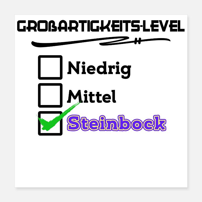 Steinbock Cool Statement Horoskop Astrologie Poster 40x40 cm