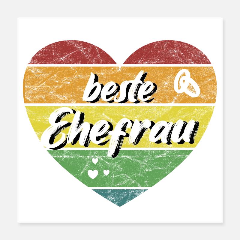 beste Ehefrau Geschenk retro vintage Poster 40x40 cm