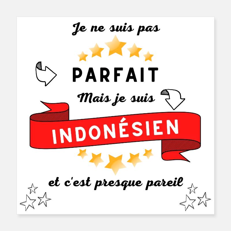 Ich bin nicht perfekt, aber ich bin Indonesier Poster 40x40 cm
