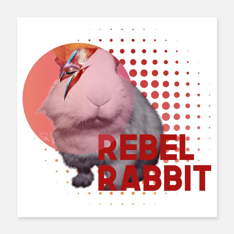 Rebel Rabbit Poster 16" x 16" (40x40 cm)