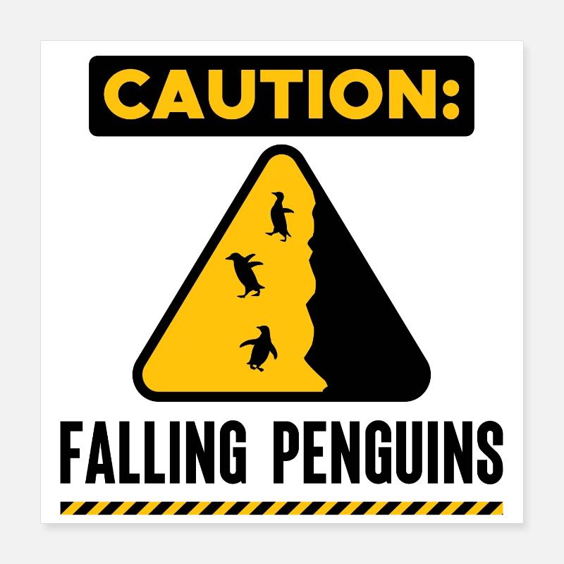 Pinguin Humorvoll Vögel Statement Seevogel Poster 40x40 cm