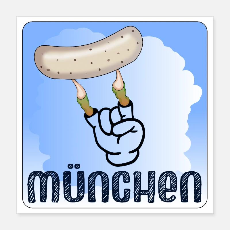 MÜNCHEN BRÜHWURST - WEIßWURST ZOMBIE Poster 40x40 cm