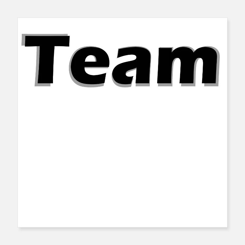 Monochrome Learning Typo Design: Team Poster 16" x 16" (40x40 cm)