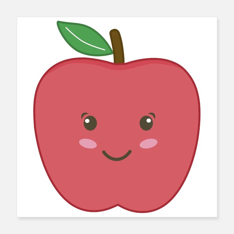 Apple Kawaii Poster 16" x 16" (40x40 cm)