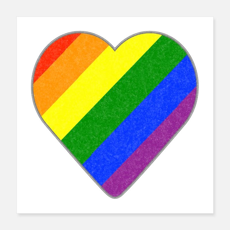 Rainbow Heart Poster 16" x 16" (40x40 cm)