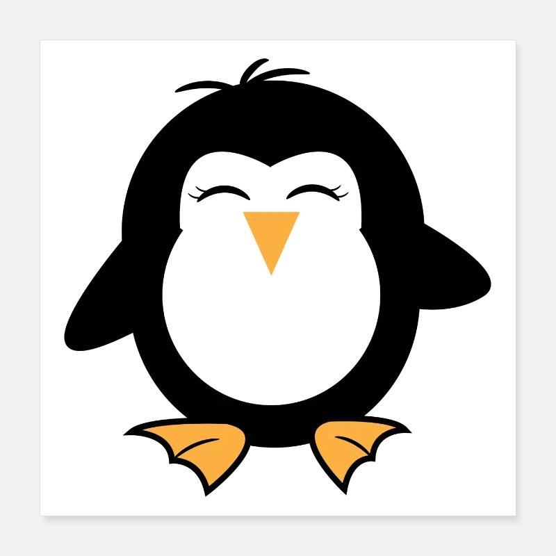 Seevogel Tier Süß Pinguin Vogel Arktis Poster 40x40 cm