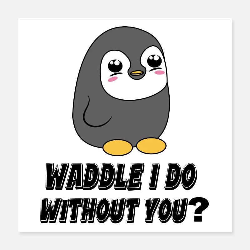 Cold Bird Statement Animal Penguin South Pole Poster 16" x 16" (40x40 cm)