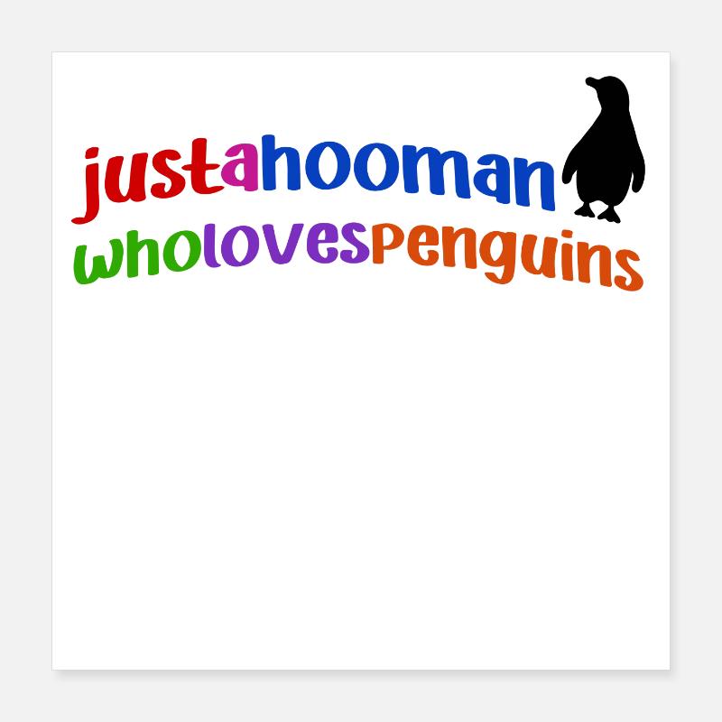 Pinguin Cool Statement Tier Südpol Vogel Poster 40x40 cm