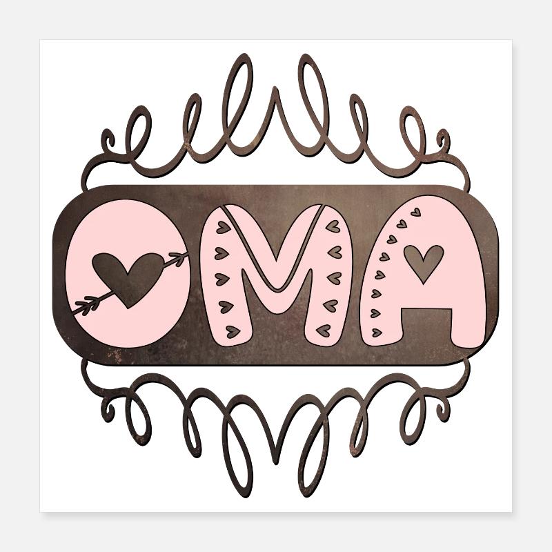 Geschenkideen für Großmama - OMA Poster 40x40 cm