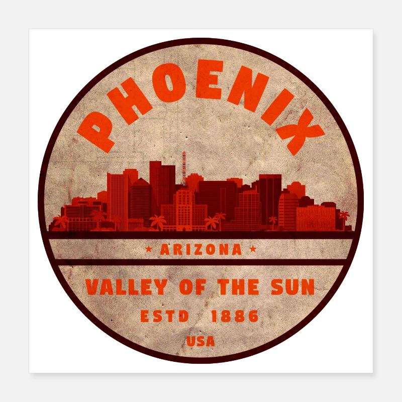 Insigne rétro Phoenix Skyline Poster 40 x 40 cm