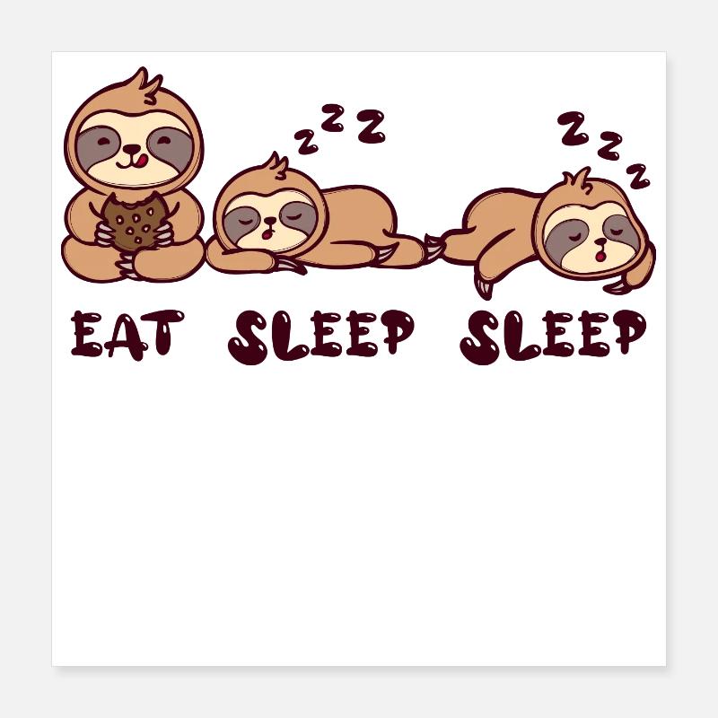 Cool Chill Sloth Relax Statement Mammal Poster 16" x 16" (40x40 cm)