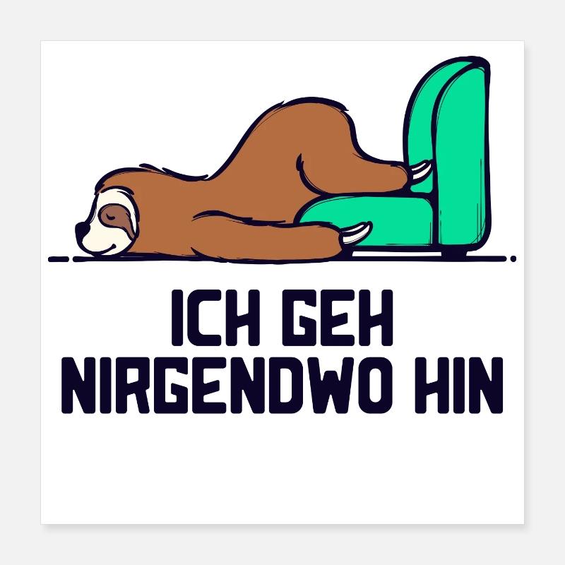 Säugetier Tier faultier Statement Langschläfer Poster 40x40 cm