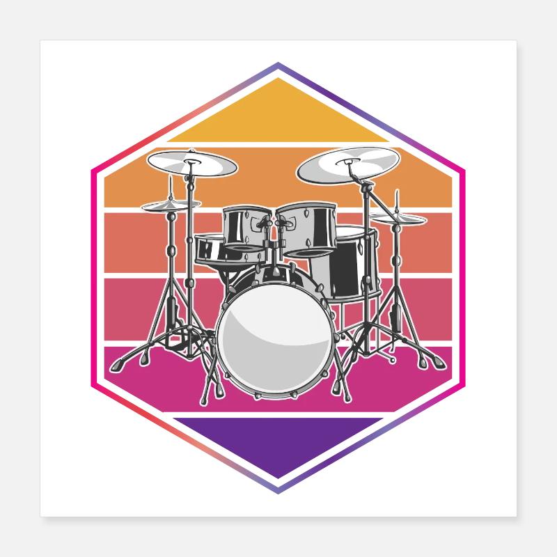 Drummer Schlagzeuger Poster 40x40 cm