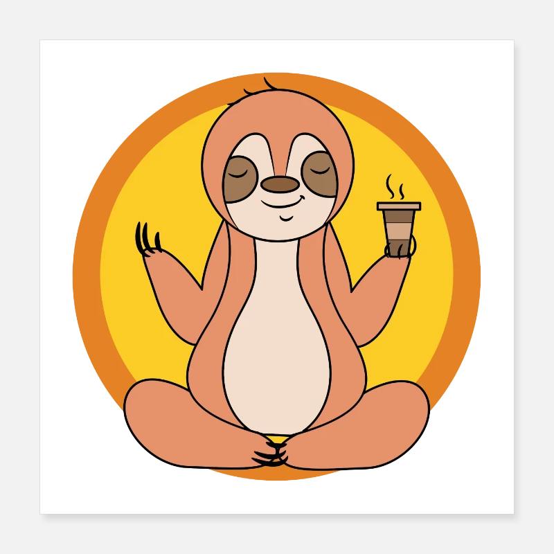 Cool Chill Sloth Mammal Relax Vegetarian Poster 16" x 16" (40x40 cm)