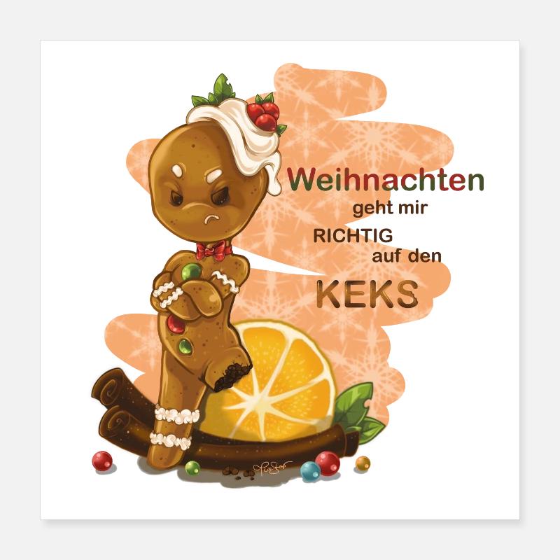 Lebkuchenmann Weihnachten Poster 40x40 cm