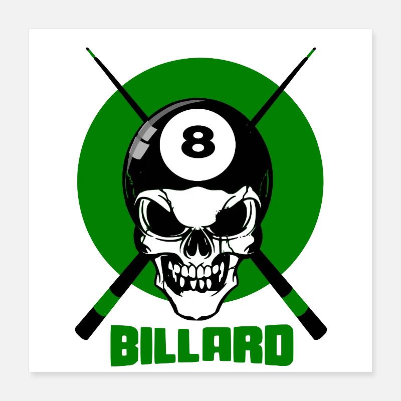 Billard Poster 40x40 cm