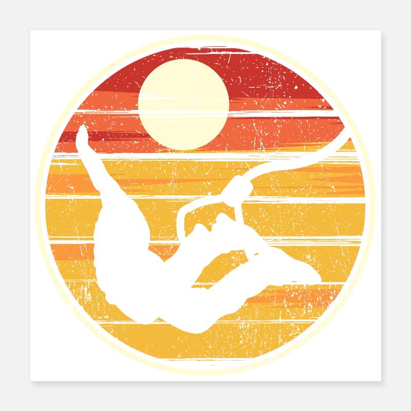 Vol Silhouette Coucher de Soleil Poster 40 x 40 cm