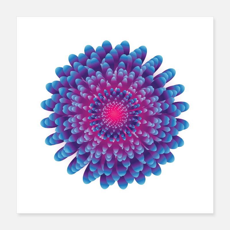 Vector Flower Poster 16" x 16" (40x40 cm)