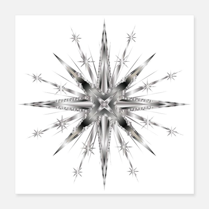 Silver glamorous timeless star Poster 16" x 16" (40x40 cm)