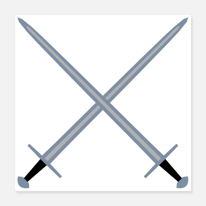 Spade incrociate. Poster 40x40 cm