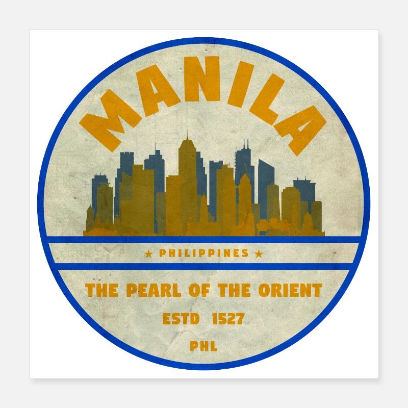 Manila Skyline – Perle des Orients Poster 40x40 cm