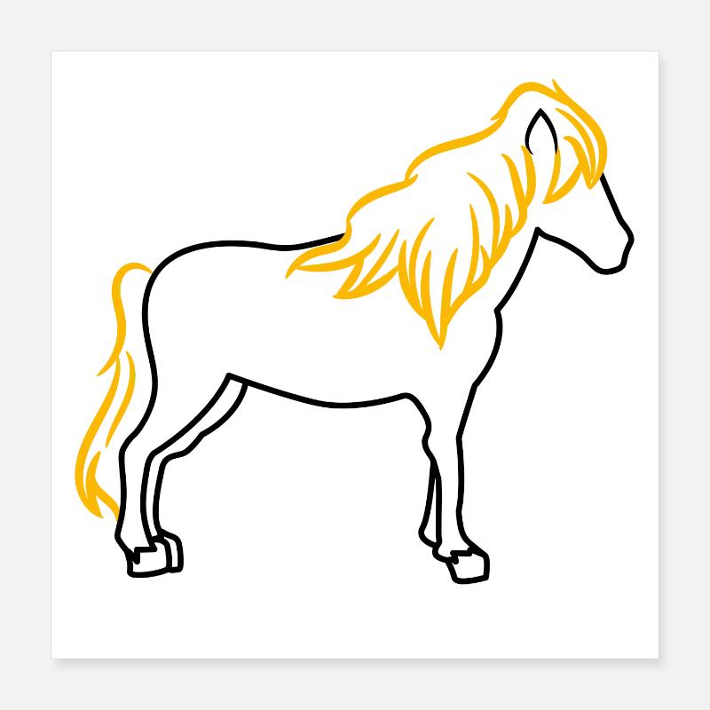Isländer Islandpferde Pferde Pferdenarr Reiten Poster 40x40 cm