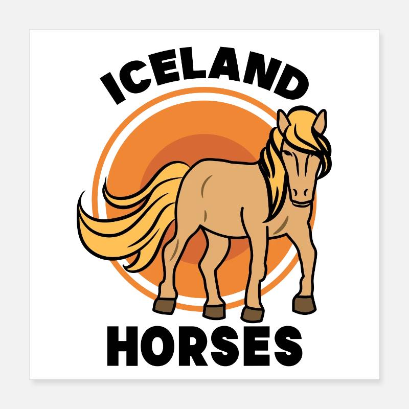 Chevaux islandais Cheval Fool Déclaration Trot arabe Poster 40 x 40 cm
