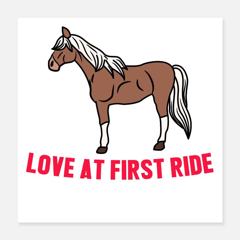 Cheval islandais cool Déclaration Amour de cheval Poster 40 x 40 cm