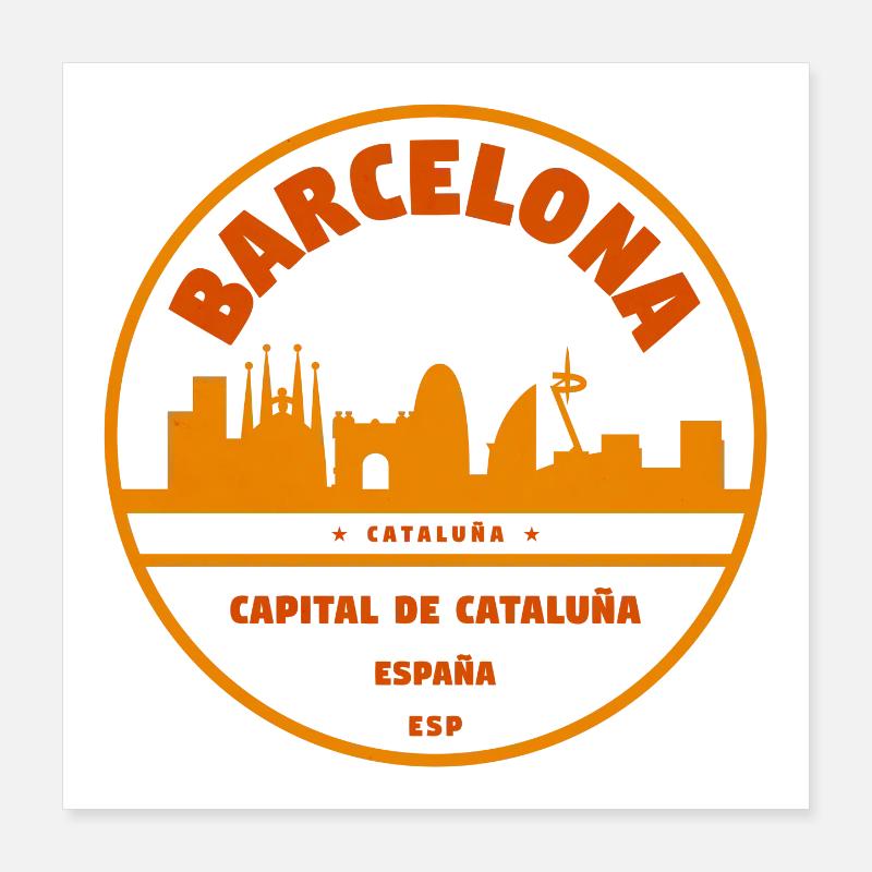 Emblème de la Skyline de Barcelone Poster 40 x 40 cm