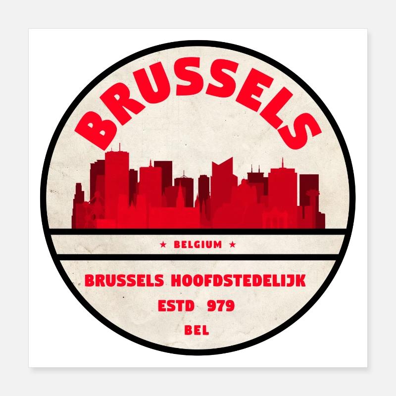 Brussels Belgium Poster 16" x 16" (40x40 cm)
