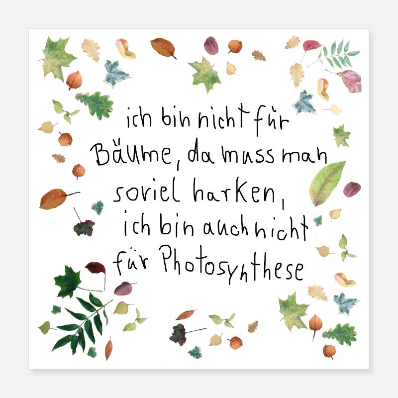 Laub mit Spruch Poster 40x40 cm