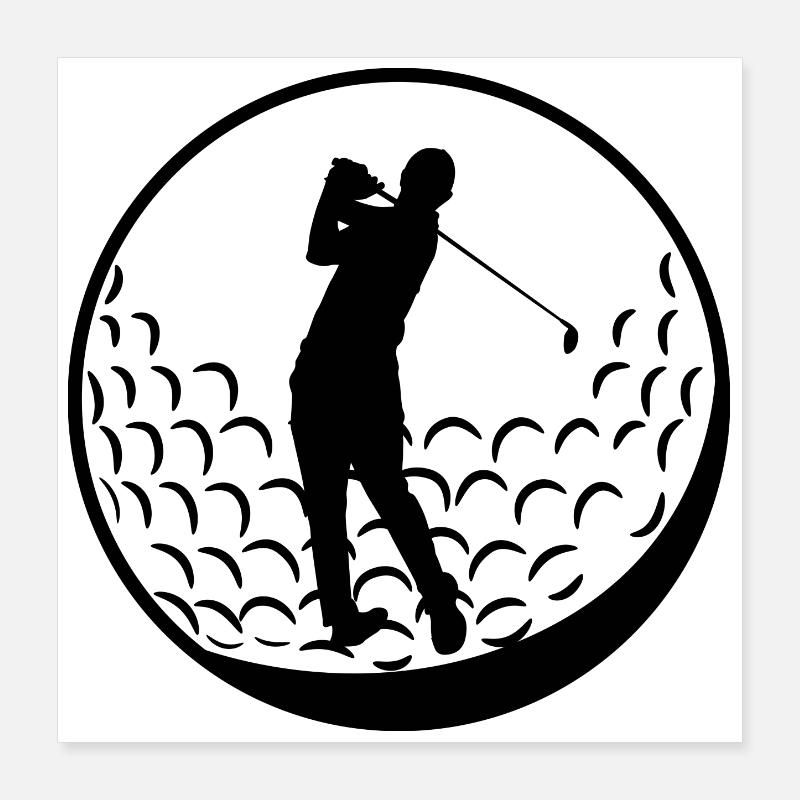Dix-huit trous de golf Poster 40 x 40 cm