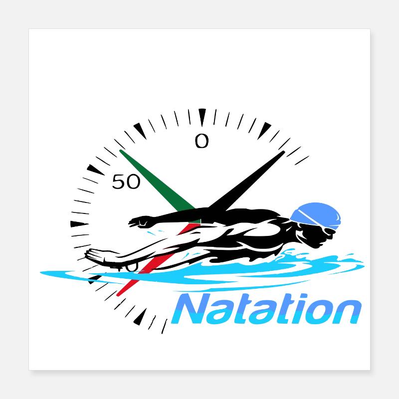 Natation Poster 40 x 40 cm