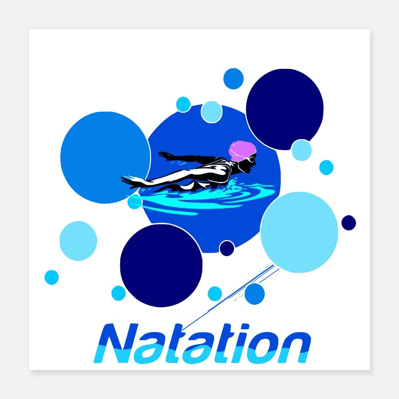 Swimming Poster 16" x 16" (40x40 cm)